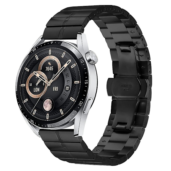 Remme for Garmin Forerunner 255 i rustfritt stål med spenne Black