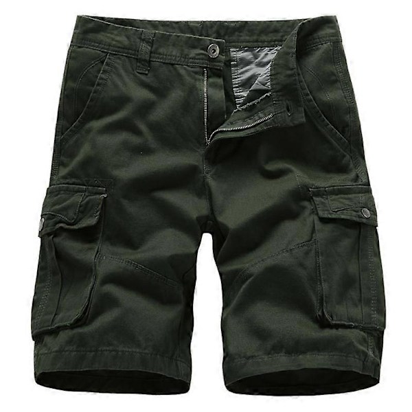 Miesten kesän ulkoilu suorat taktiset shortsit taistelu vetoketjulliset cargo-puolihousut Army Green 36