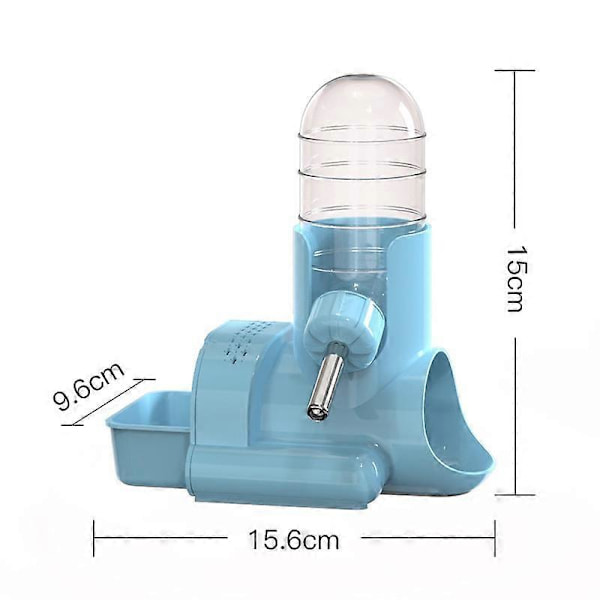 Hamster Vattenflaska, 3 i 1 Vattenflaska Automatisk Flaskdispenser med Matbehållare Bas Hydda För Hamster Mus Råtta Igelkott Gray