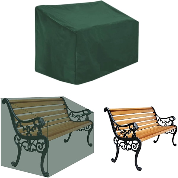 Trädgårdsbänköverdrag Vattentätt Överdrag - 2-sits Vattentätt, Vindtätt, UV-beständigt 210D Polyester Oxfordduk, 134 x 66 x 89cm (Grön)