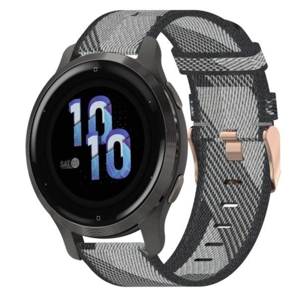 För Garmin Venu 2S 18mm Nylonflätad klockarmband Grey