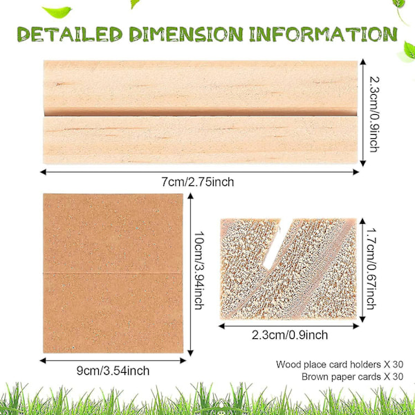 30 kpl Puupidikkeet Pöytä Numero Teliä Kortinpidikkeet Paperikorteilla Hääseremoniaa Varten