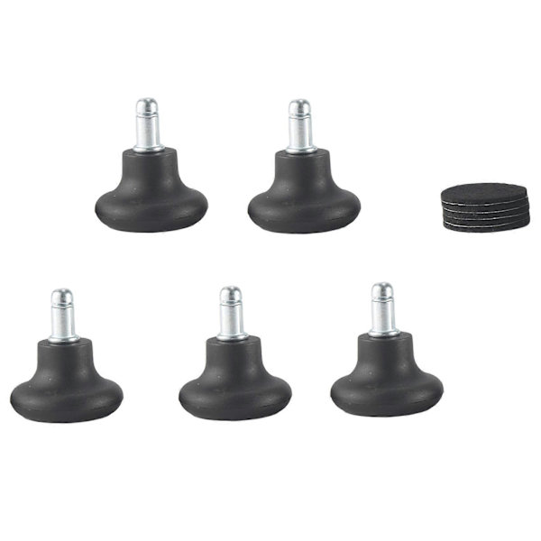 5-pakks Bell Glides for kontorstol uten hjul, erstatning for rullestol-hjul, faste S