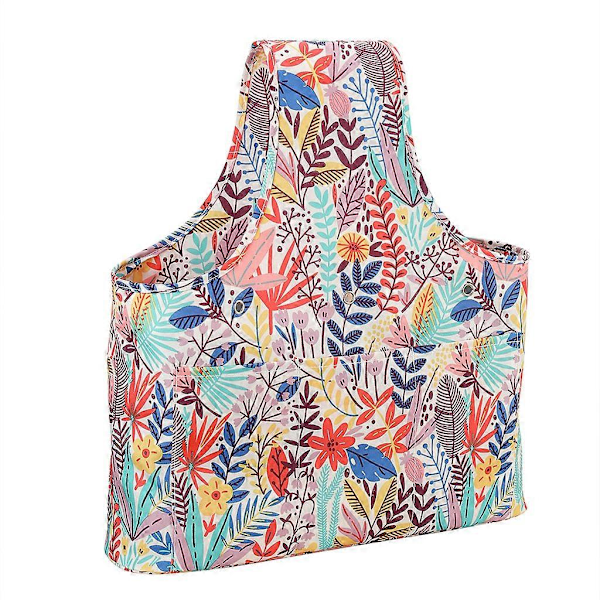 Fashionabel Stickväska Färgglatt Tryckt Virkningsset Förvaringsväska Garn Ullar Tygväska för Mor Mor 2 orange leaves