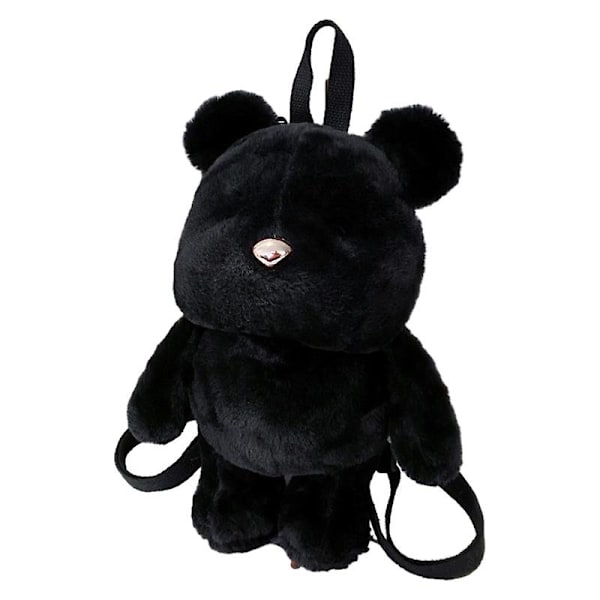 Sød Plys Bamse Rygsæk Til Børn Og Studerende - Personlig Mode Rygsæk Dukke Taske black