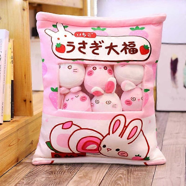 Sööt Snäkkipillow Bunny Plussityyny, Kawaii Kanin Pudding Tyyny Kanin Nukkeilla, Irrotettavat Täytetyt Eläimet Leikkikaluja Luova Lahja Lapsille 8 Strawberry Bunnies -