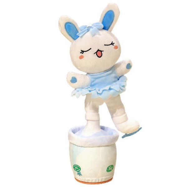 Sähköinen tanssiva auringonkukka-pehmolelu laulava kiertävä pupu-pehmolelu Blue Rabbit With Bluetooth