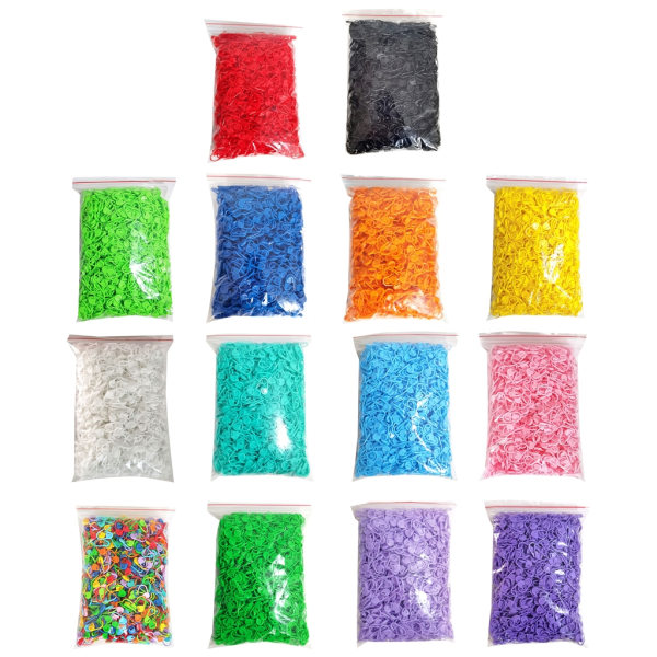 1000 kpl värikkäitä pieniä neuloja tee-se-itse virkkausmerkit monivärisillä renkailla Vaaleanvioletti 0.31