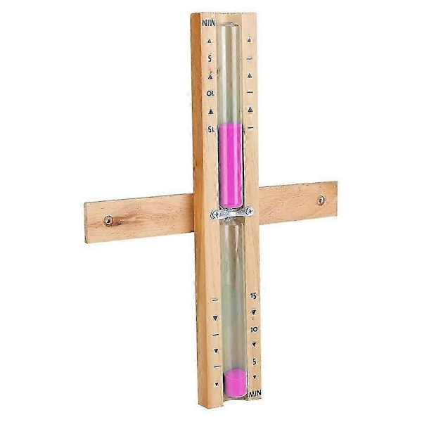 Sauna Timer 15-Minutters Timeglass - Roterbart Sandur i Tre for Infrarød, Damp & Tønnebadstuer, Saunatilbehør Pink