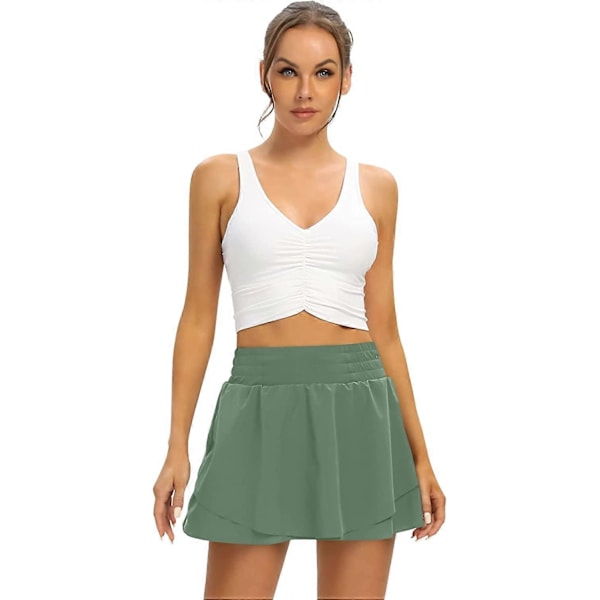Tennis skjørt for kvinner. Svømming Tennis Skorts Skjørt Innebygde Inner Shorts Bikini Høy midje S-2XL Style3 M