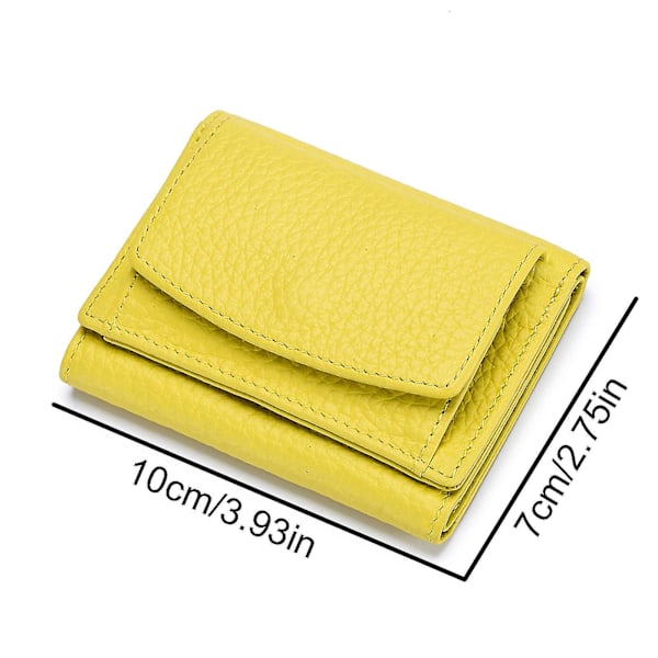 Premium Plånböcker för Kvinnor Liten Trifold Kreditkortshållare med Lädervikbar Myntficka Yellow