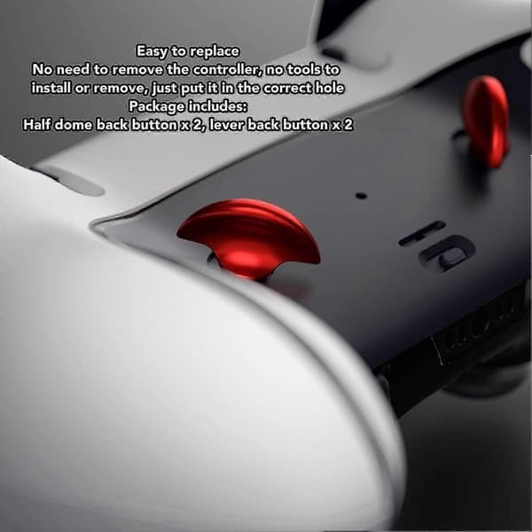 4 stk. Game Controller Bagpaddles Professionel Udskiftning Metal Bagknapper Til Ps5 Edge Controller Rød