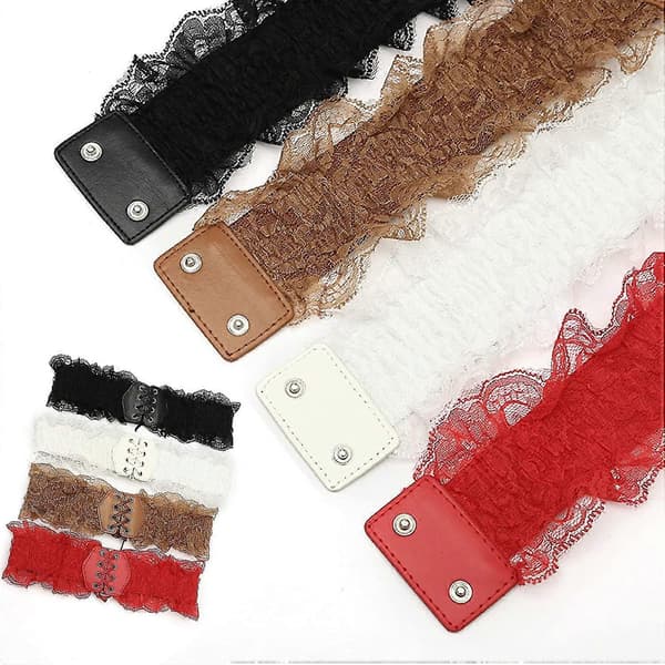 Lady Lace Elastiskt Bandage Midja Brett Bälte Stretch Cinch Bälte För Flickor Dam Vit (a-1b) red