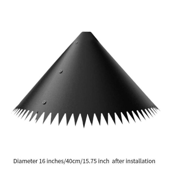 Oravanestosuojus Uudelleenkäytettävä Kiinnike Pysäytin Lintulaudan Tolpalle Suojaava Patio 14 tuumaa Black 16 inch