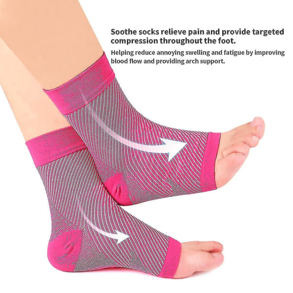 3 par Neuropathy sokker, lindrende sokker til neuropatismerter, tendinitis kompressionssokker, plantar fasciitis, neuropati - Hvid - SM White - S M