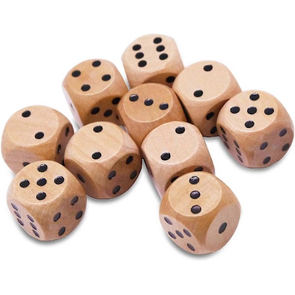 10 Pakke Treterningsett - Standard 16mm 6-sidet - Perfekt for Brettspill og RPG-er, 2024 Ping