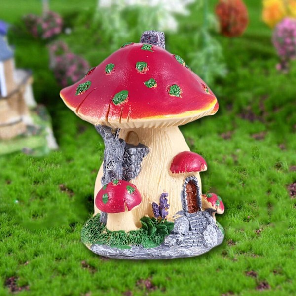 Miniatyr svamp prydnad terrarium tillbehör svamp hus miniatyr svamp hus statyer tillbehör för terrarium dekor glas prydnader Purple