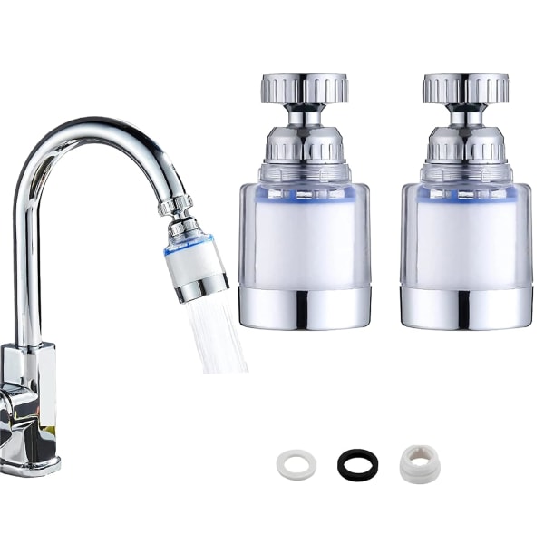 2-pack vattenkranfilter, kranvattenrenare för att ta bort fluoriserat klor