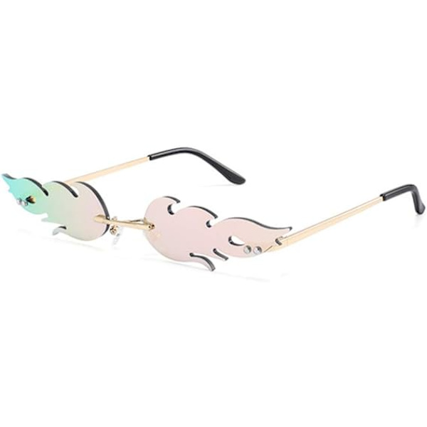 Solglasögon Kvinnor 1Pc Eldglasögon Modeglasögon Flamma Solglasögon Polarizer Clear Metal Bågar Glasögon Ramlösa Nyanser