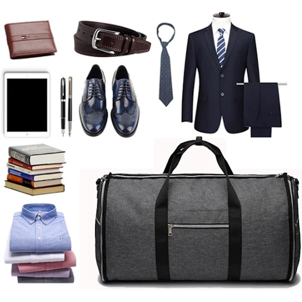 Amigo Bag Rejsetaske, Foldbar Tøj Duffel Taske Vandafvisende Stor Kapacitet Taske grey
