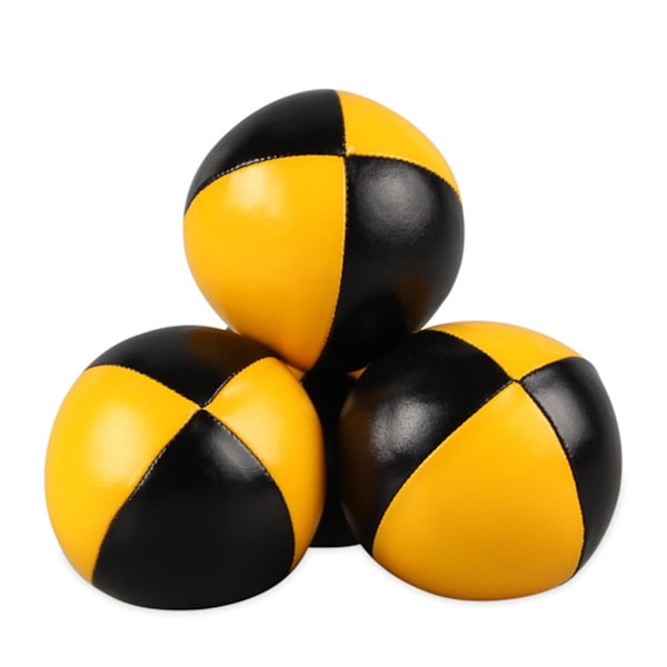 3 st Jugglingboll Set Panel Läder Professionell Jugglingboll för Nybörjare Barn Vuxen Yellow and Black