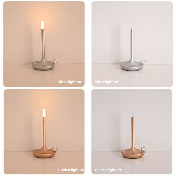 Bordlampe - Genopladelig Usb-c Trådløs Touch Lampe Camping Lys Multifarvet White