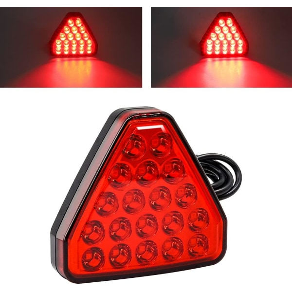 Röd bromsljus backvarningsljus triangel blinkers universal backljus