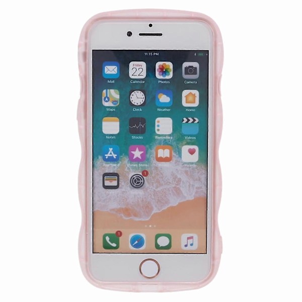 JTW-serien deksel til iPhone 7/8/SE (2020)/SE (2022) Glitterstjerner Bølgete Kant TPU-deksel Multicolor Style D
