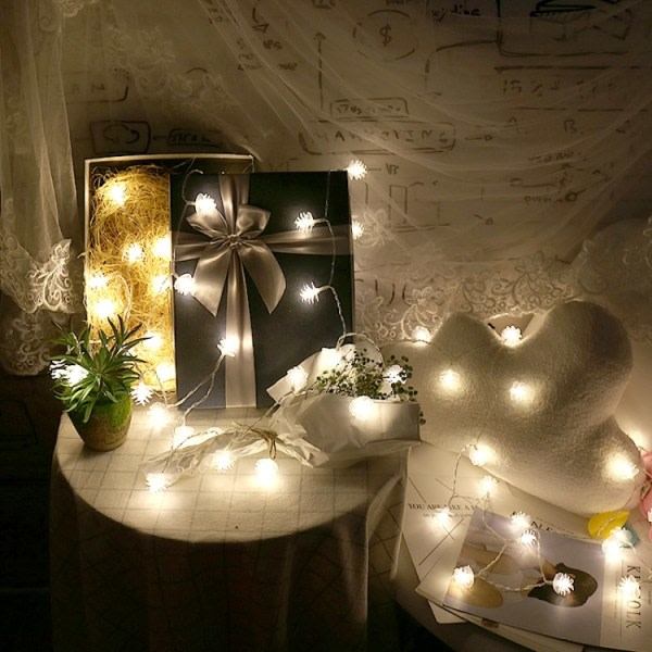 20 LED Solcellelys Udendørs Energibesparende Julebryllupsdekoration
