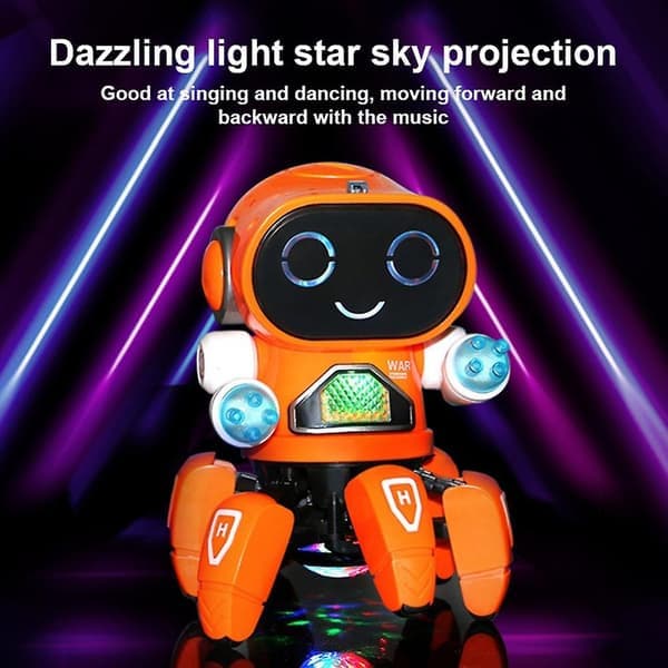 RC Robot Legetøj Elektronisk Gående Intelligent Dansende Lys Musik Blæksprutte PINK