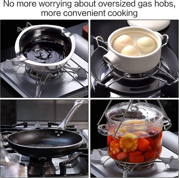 HKK 2 stk gassringreduserer, rustfritt stål gasskomfyr panneholder rist Lh-1