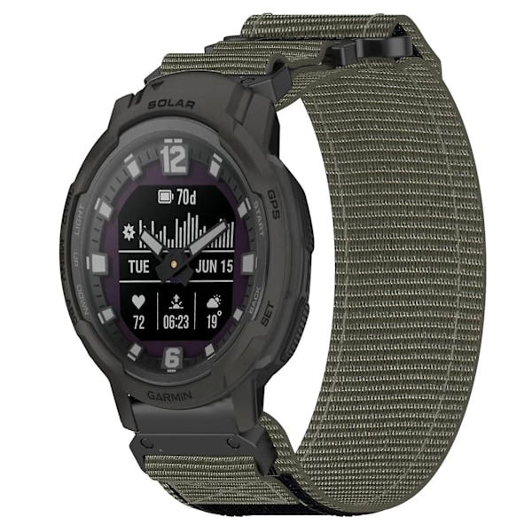 22mm Nylon Armband för Garmin Instinct Crossover Solar Grey
