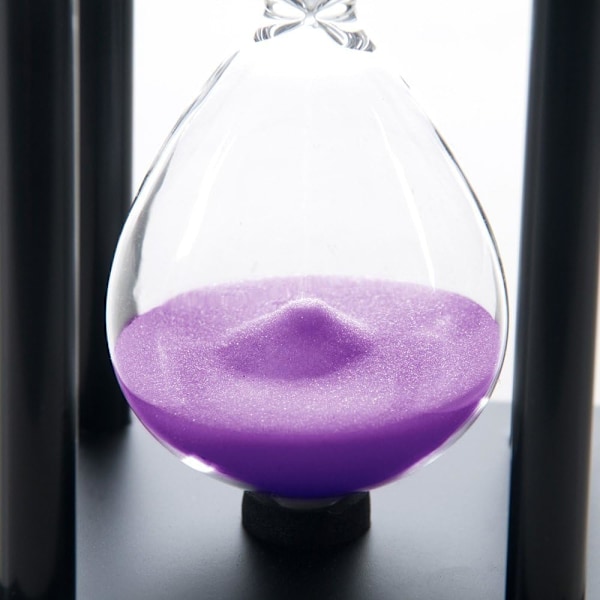 Timeglass Sand Timer Timeglass med Sand Dekorasjon Sandklokke Klokke for Rom Bursdag Te Kaffe Bord Bokhylle Skole Spill Ornament Tre Purple 60 Min