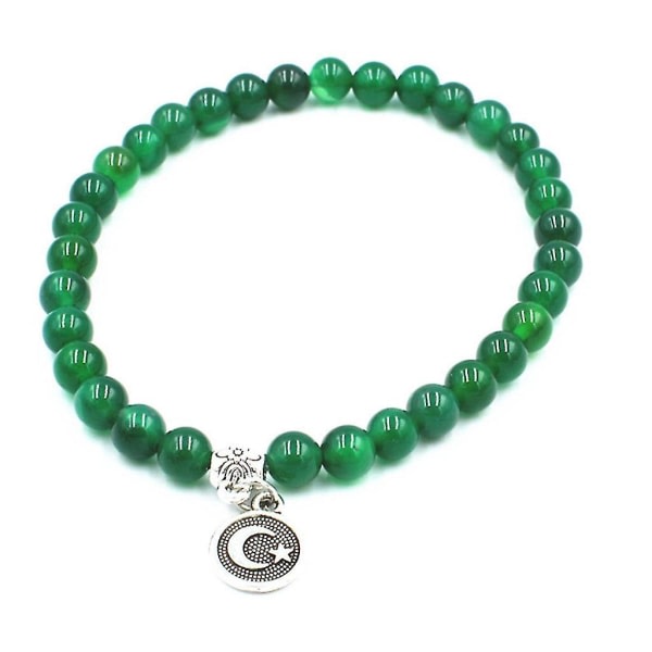 Muslimske bønneperler Islam små Tasbih-armbånd 33 perler 6 mm Tasbeeh islamske smykker For kvinner Menn Dhikr Perler Masbaha--grønn