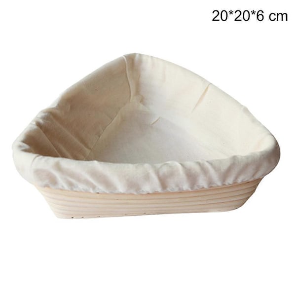 Triangulär Rattan Brödkorg Banneton Brödjäsningskorg Surdegsjäsningskorgar för Bröd Basket With Cloth Cover 20x20x6