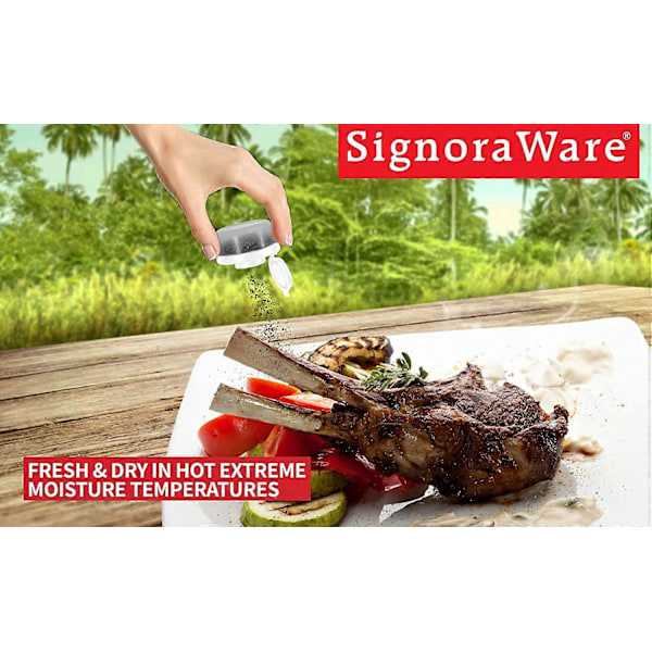 WARE Små Salt- og Peberbøsser til Rejser, Camping og Take-Away - Låsbare - 40g, Pakke med 2 Små sorte white Small