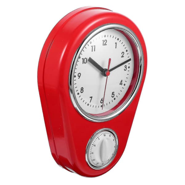 1st Kökstimer Väggklocka Hushållstimer Modern Stil Utan Batteri För Hemmet (blå) 22.5x16cm Red