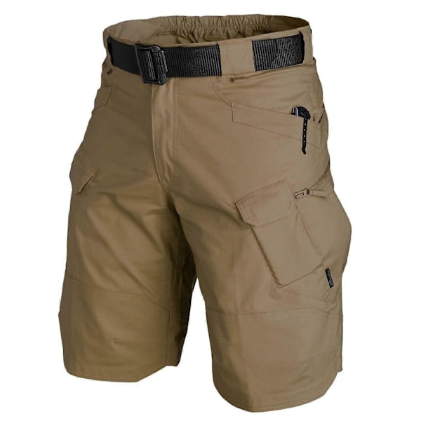 Taktiske shorts for menn, utendørs, vanntette, turshorts med flere lommer, militære cargoshorts brown M