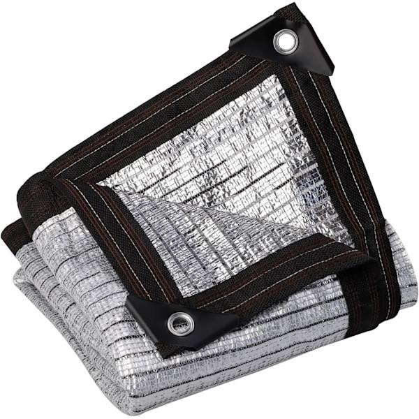 Reflekterande Aluminet solskyddstyg, solskyddsnät silver mesh skuggnät, växthus blommor växter uteplats gräsmatta nätnät