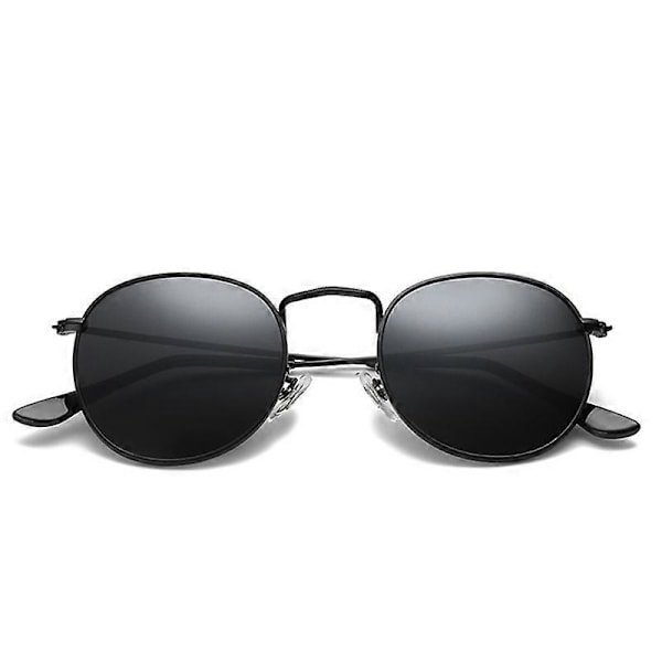 Kultaiset metallikehyksiset aurinkolasit naisille, pyöreät peililasit, heijastava pinnoite, retro aurinkolasit, merkkisuunnittelijan trendikkäät silmälasit Black Gray multi