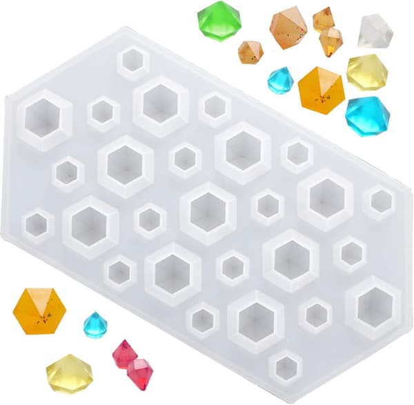 3D Diamant Gennemskinnelige Silikoneforme til Smykkefremstilling