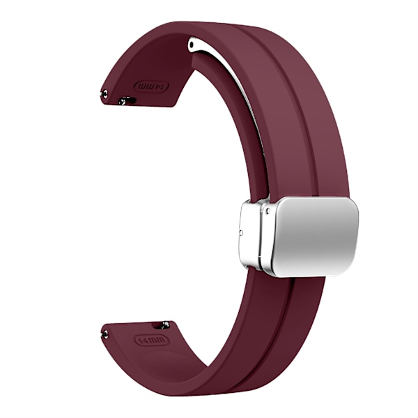 Garmin Lily 2:n silikoninen ranneke magneettisella taittuvalla soljella Wine Red Silver Buckle