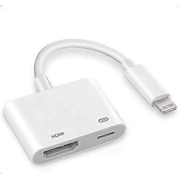 Apple Lightning till HDMI-adapter, Digital AV-dongel, 1080P Synkroniseringskabel för iPhone, iPad, iPod till TV/Projektor/Skärm, MFi-certifierad video