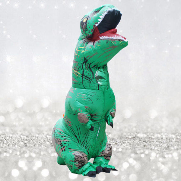 Oppustelig dinosaur kostume cosplay fancy dress halloween børn grøn voksen grøn børn green kids