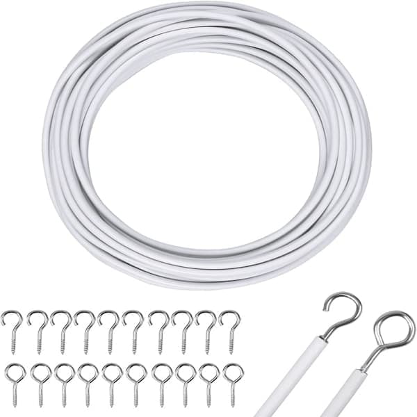 Gardinwire 10M Hvit Gardinwire med Gardin