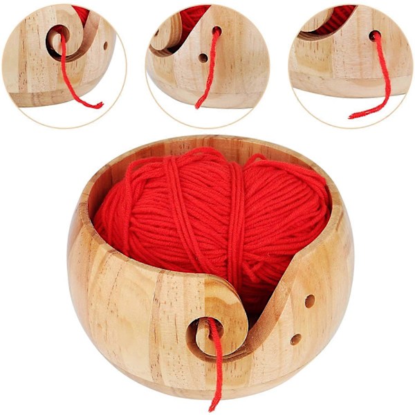 Garnboll, Stor Träfåll för Stickning, Stora Garnbollar för Virkning och Stickprojekt, Diameter 15 cm/6 tum, Utan Lock, Stickaregåvor, Bambu
