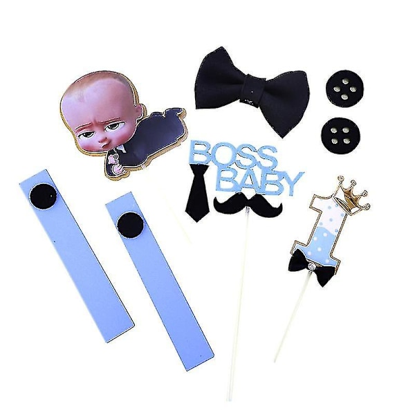 Ny Tecknad Chef Grattis på Födelsedagen Tårtdekoration Söta Pojkbaby Cupcake Toppers Babyshower Pojkar Barn Födelsedagsfest Tårtdekorationer 3