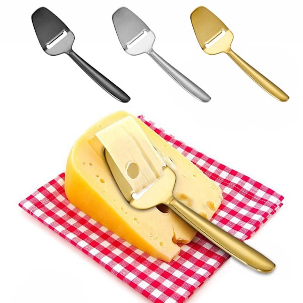 Osteskraper med hul design, rustfritt stål, ostejern, multifunksjonell smørskraper for hjemmet Black