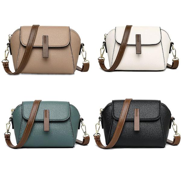 Mjuk Läder Crossbody Väska, Axelväska för Kvinnor Crossbody Skalväska White