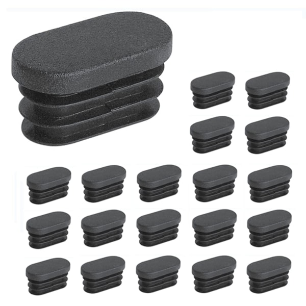 100 stk 15x30mm Plast Endekapsler, for Møbelbeinrør Oval Endekapsler, for Plast Stoler Beinstøtter, for Oval Rør Wuqx